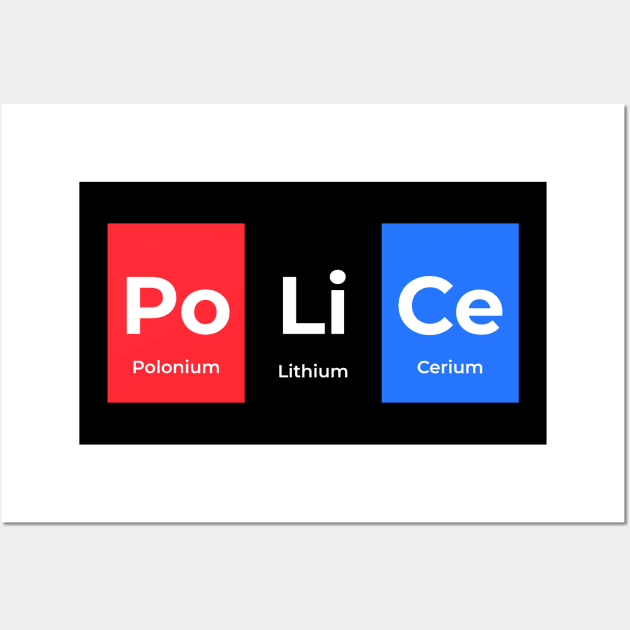 Police Chemistry Periodic Table Science Wall Art by Science Puns